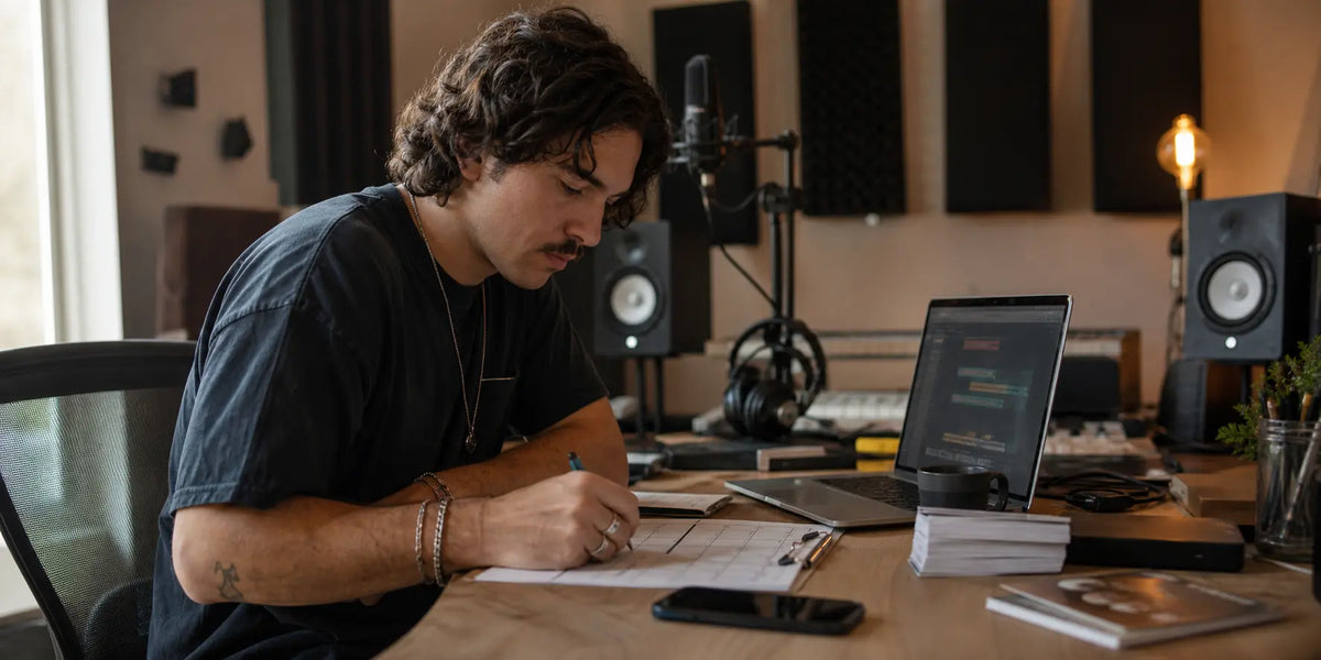 Independent artist planning a music release at a professional home recording studio.