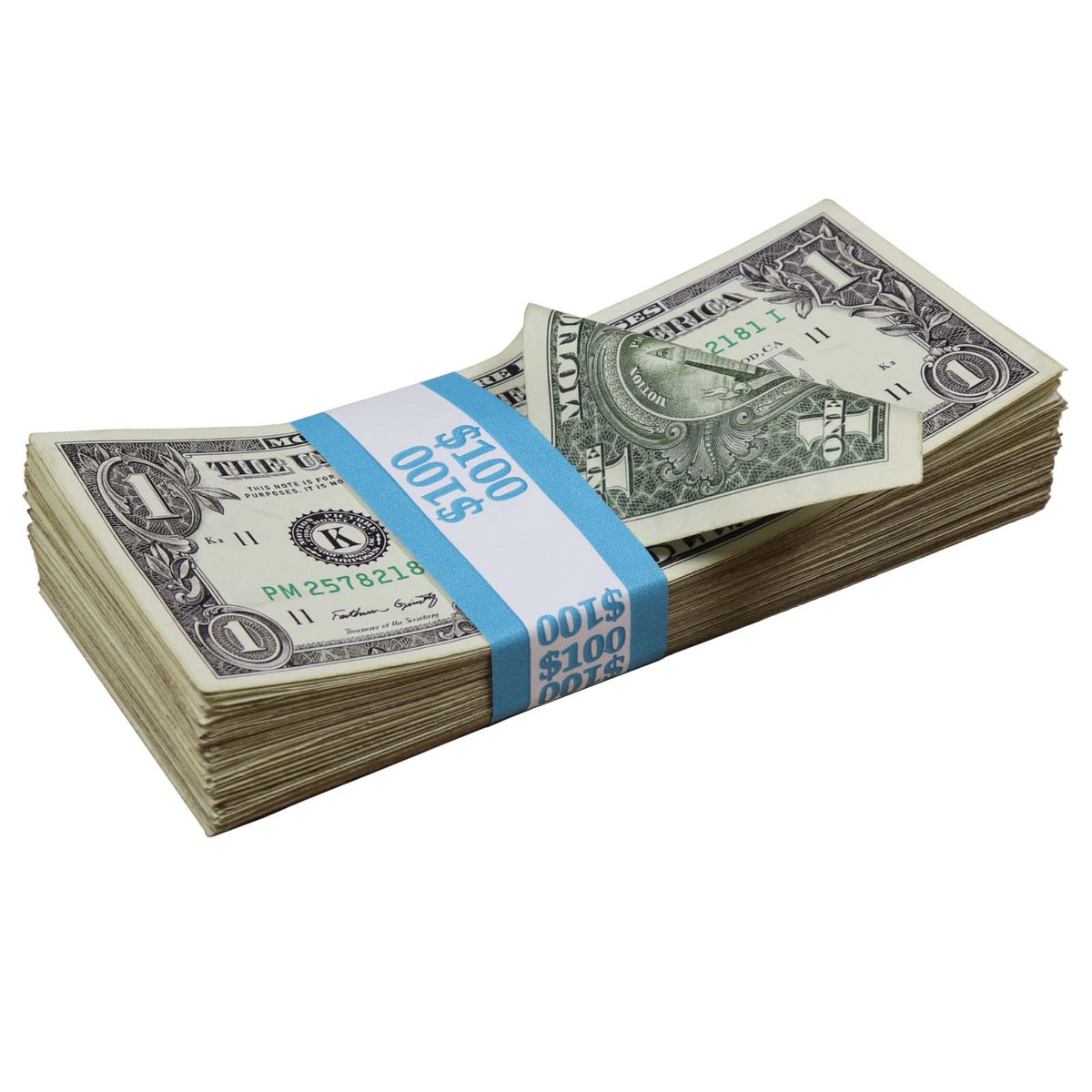 RealAged $100 prop money stack for film and video production