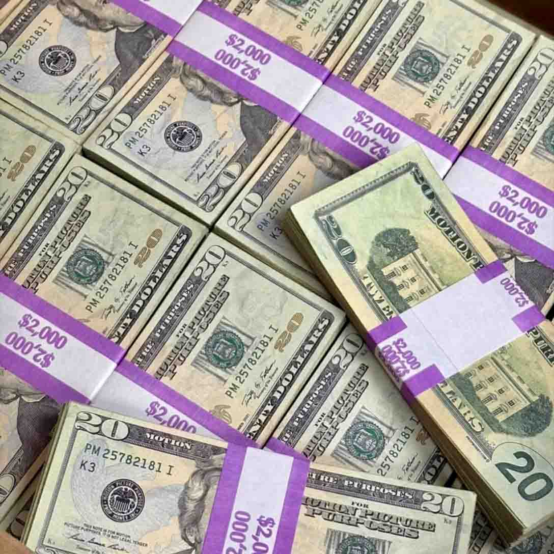 RealAged $2,000 prop money stack for film and video production