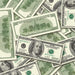 $100 2000s Close-Up prop bills with printed fronts and backs scattered randomly; one complete front and back centered.