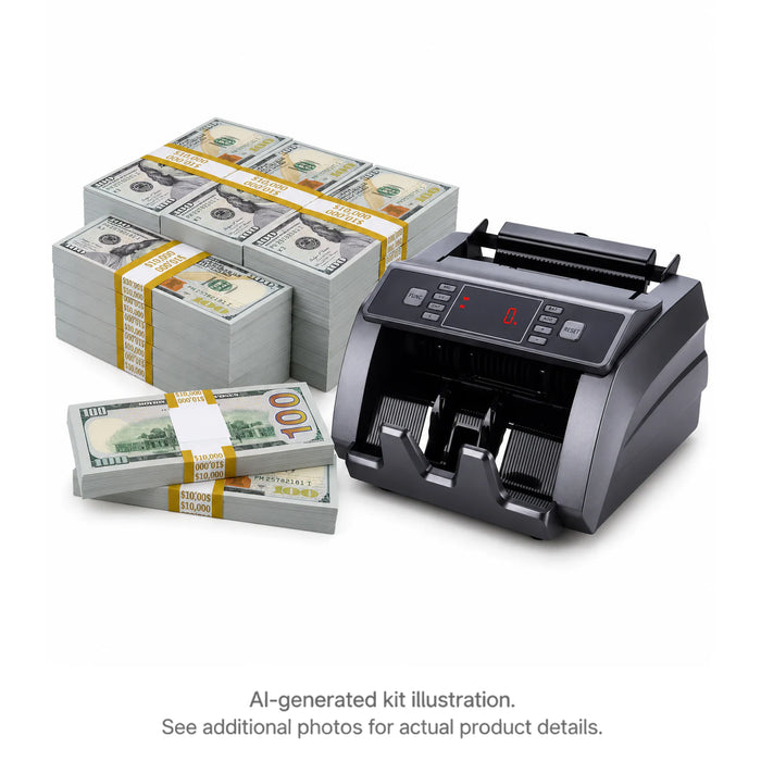AI-generated kit illustration: $250K Prop Money Kit with Full Print $100 stacks and a money counter; see additional photos for actual product details