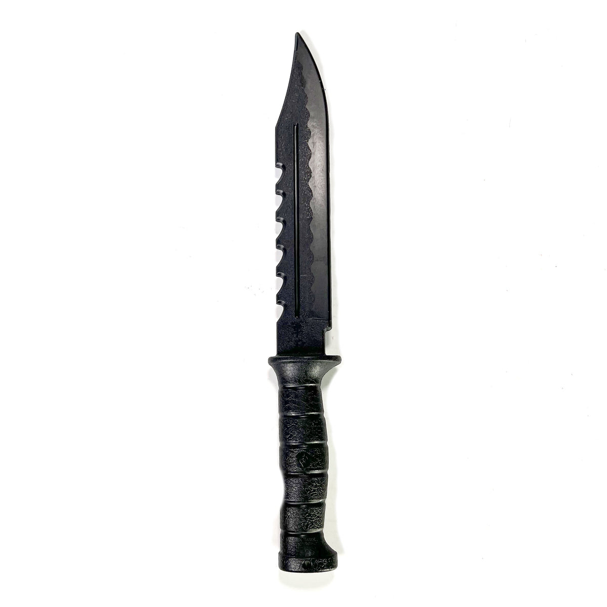 Serrated Spine Combat Rambo Style Poly Training Knife with 8.25 Inch Clip Point Blade Prop - Prop Money Inc.