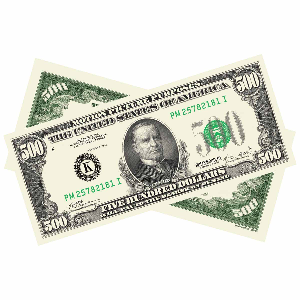 $500 vintage series prop money bills for film and photography