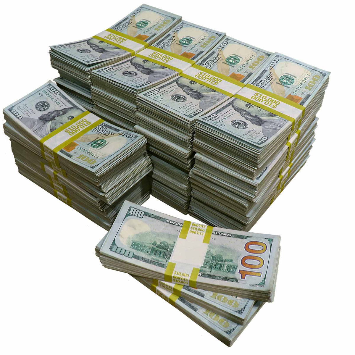 RealAged $500,000 prop money stacks for film productions