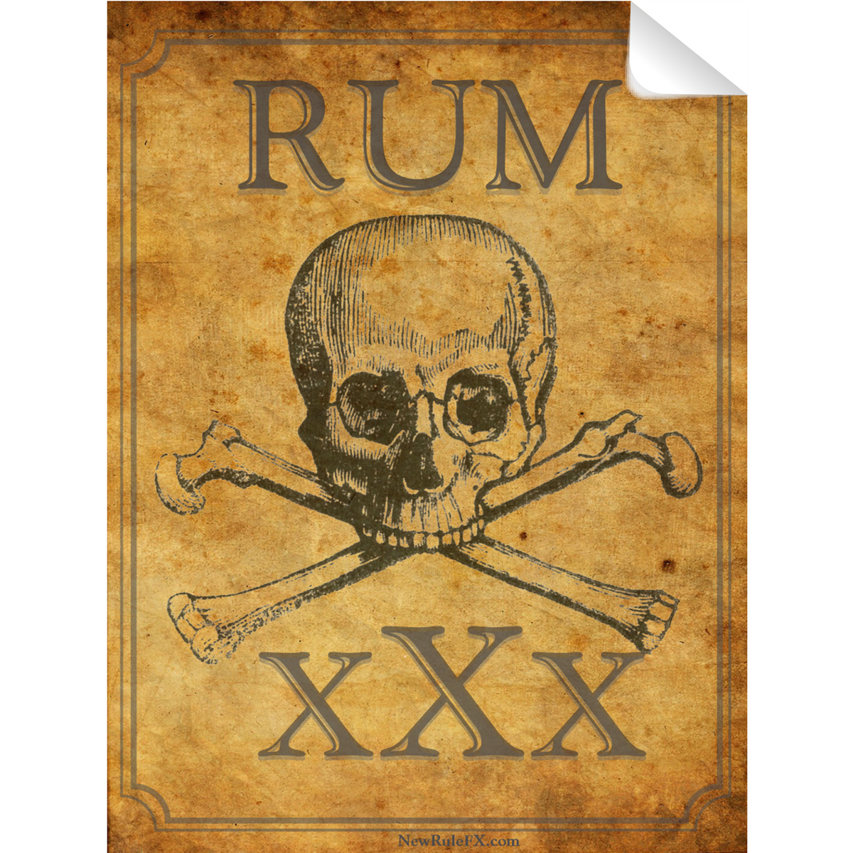 Pirate Rum Single Self Adhesive Label - License and Royalty Free for Film Use - Prop Money Inc.