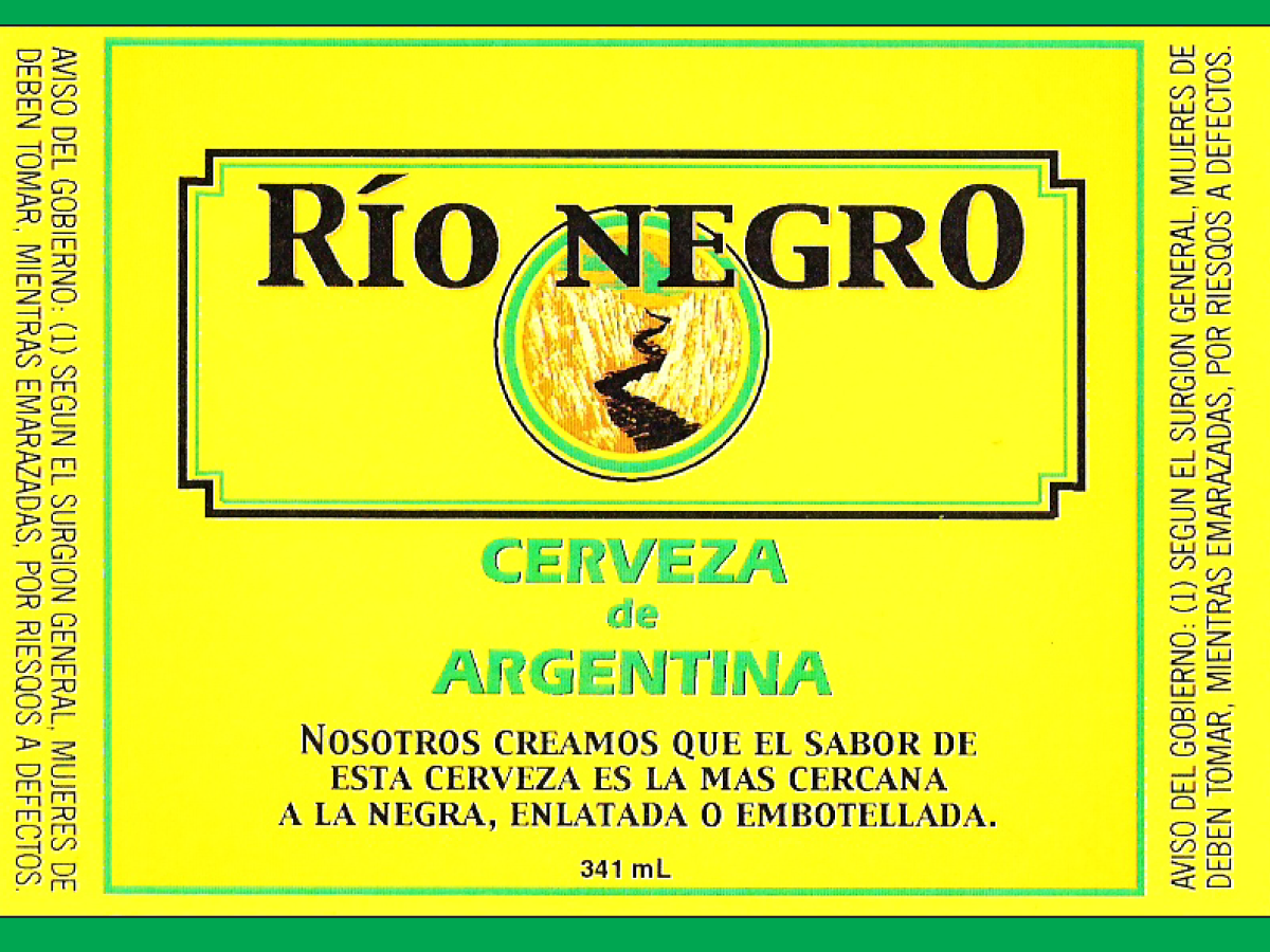 Vintage Beer Rio Negr0 Bottle Single Self Adhesive Label - License and Royalty Free for Film Use - Prop Money Inc.
