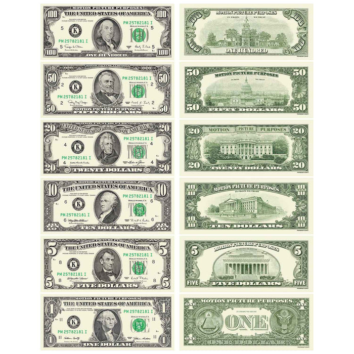 All Denominations 1990 Series Prop Money Bills Mix - Prop Money Inc.