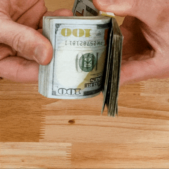 Realistic aged $100 prop money stack with 100 bills