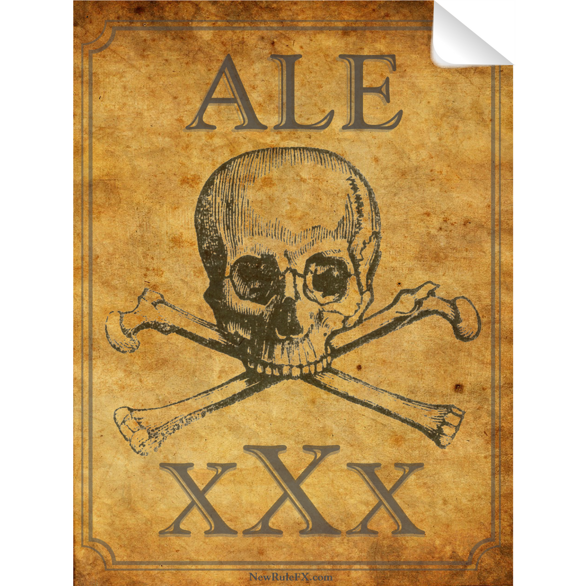 Pirate Ale Single Self Adhesive Label - License and Royalty Free for Film Use - Prop Money Inc.