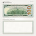 $100 New Series Close-Up prop bill: back-printed bill above its blank bordered reverse.