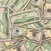 $50 New Series Close-Up prop bills with printed fronts and backs scattered randomly; one complete front and back centered.