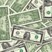 $1,000,000 Vintage Close-Up prop bills with printed fronts and backs scattered randomly; one complete front and back centered.