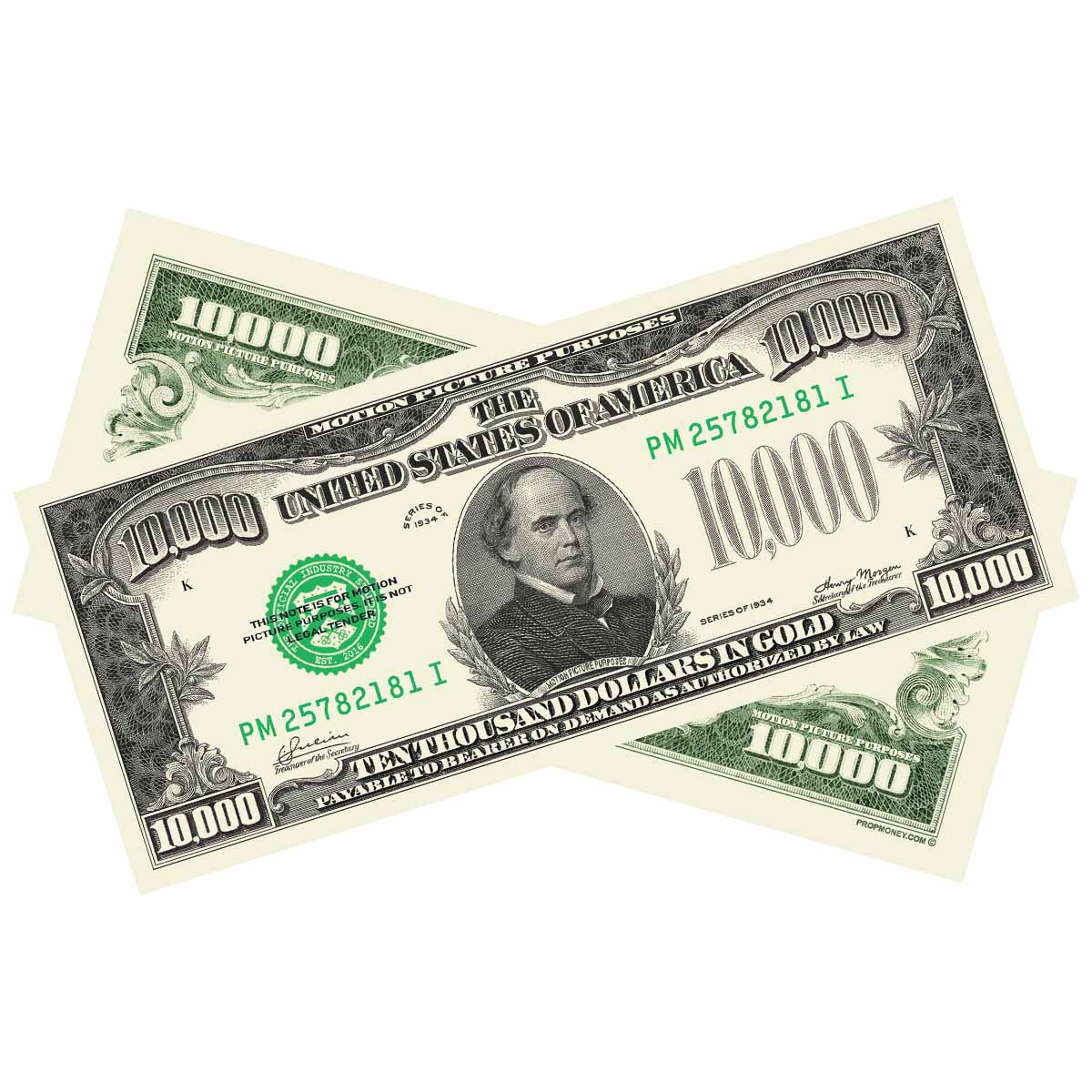 $10,000 vintage series prop money bills for film and photography