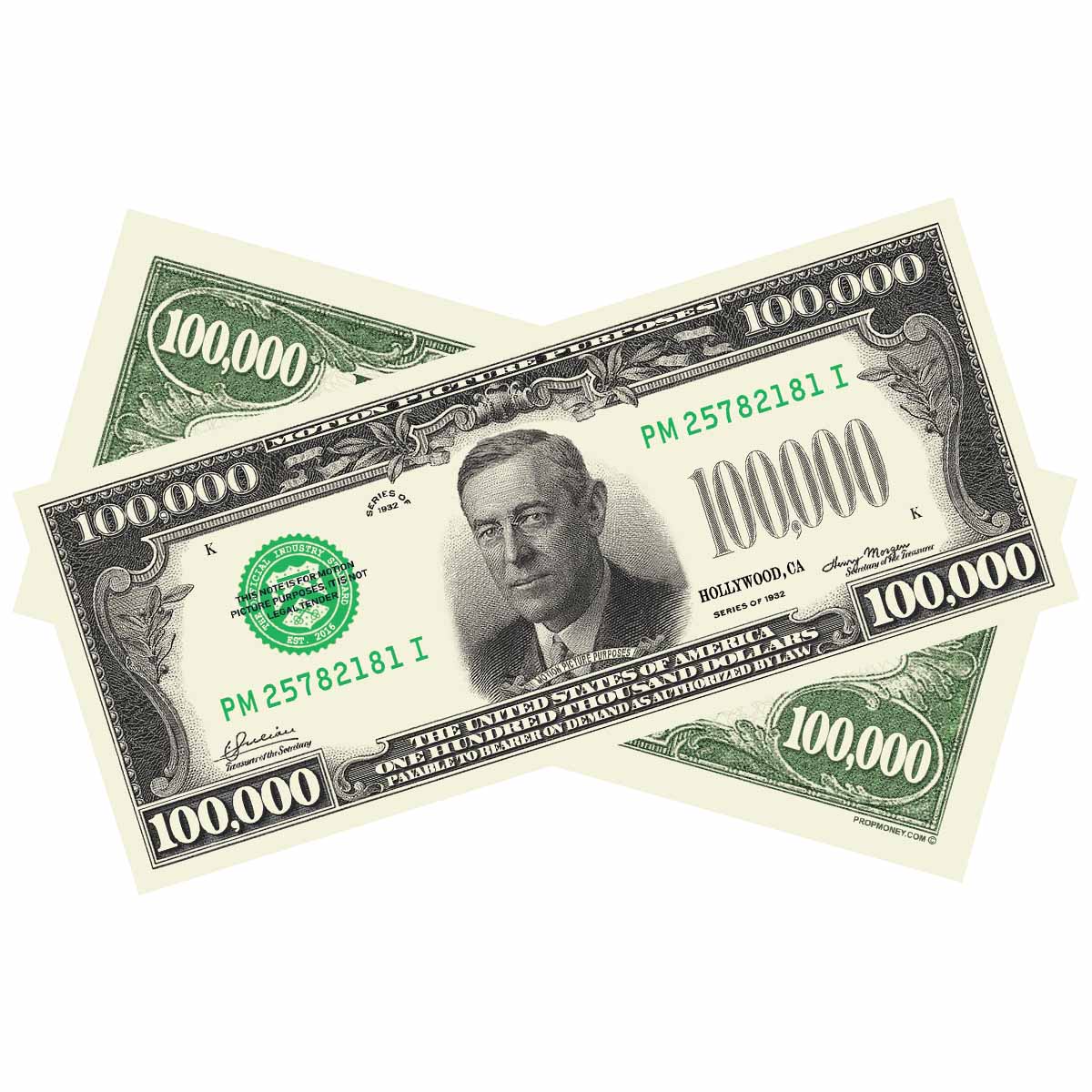 $100,000 vintage series prop money bills for film and photography