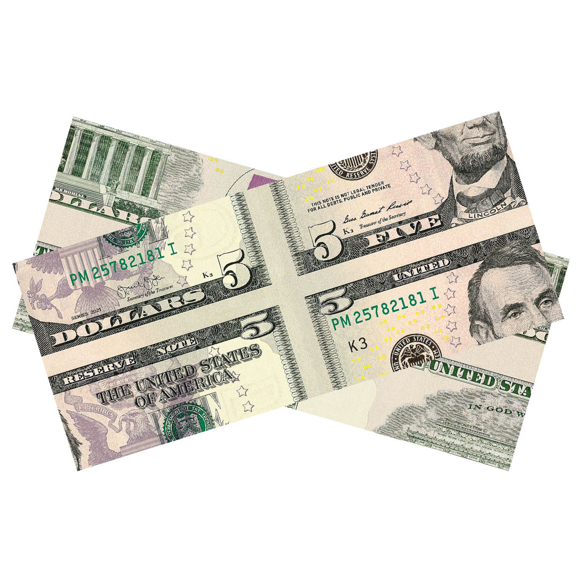 $5 mis-made double-sided bill for magicians