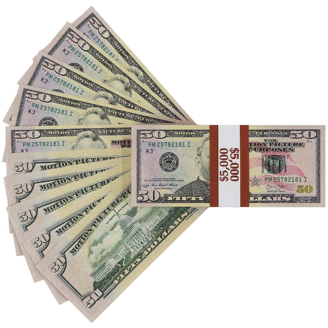 $5,000 Full Print New Series Prop Money Stack - Prop Money Inc.