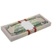 Full Print $50 prop money stack showing the Capitol and a brown $5,000 band