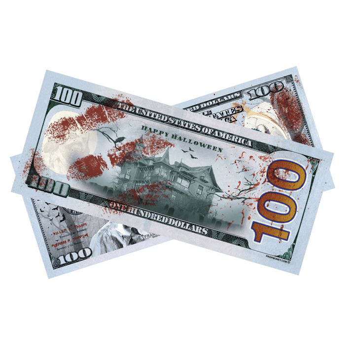 Graveyard themed novelty money for Halloween decorations and attractions