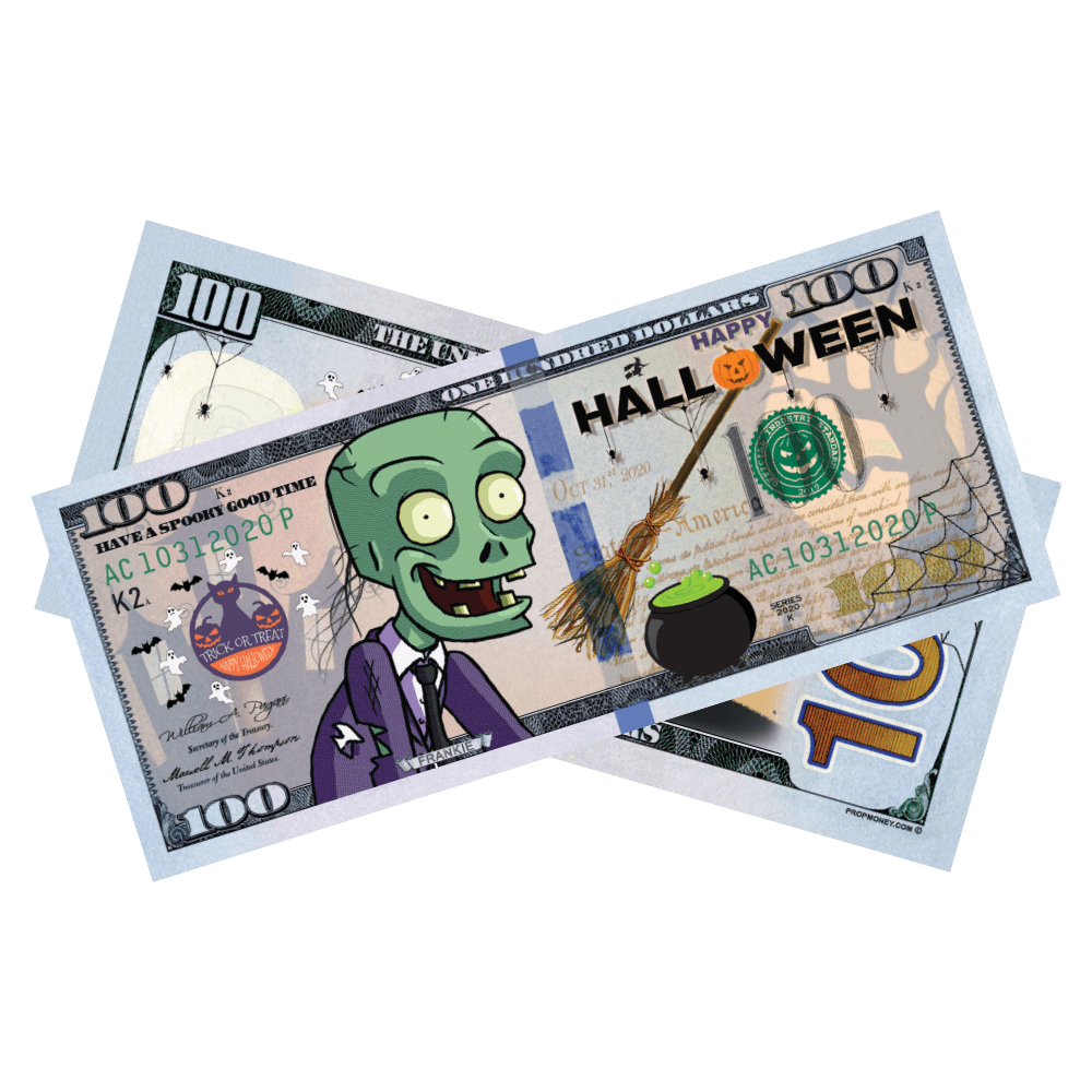 Halloween Frankie novelty bills for parties decorations and themed events