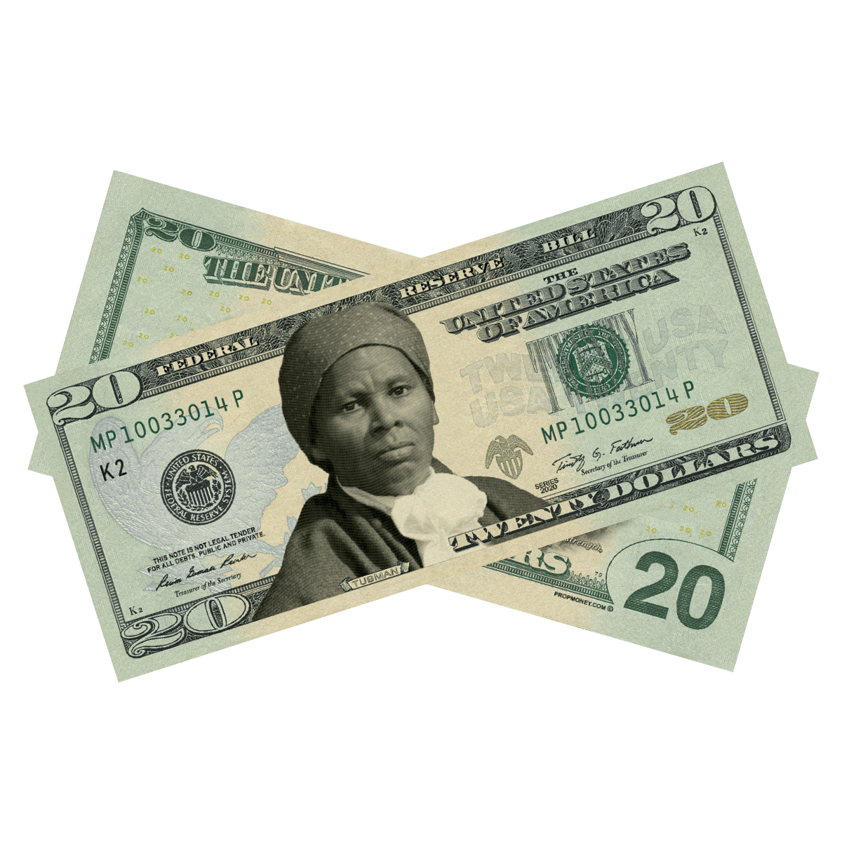 Harriet Tubman commemorative bills for educational displays and collections
