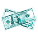 Turquoise prop money bills for baby showers weddings and themed events